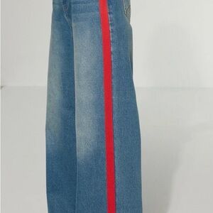 Commense Blue Flare Jeans with Red Stripe